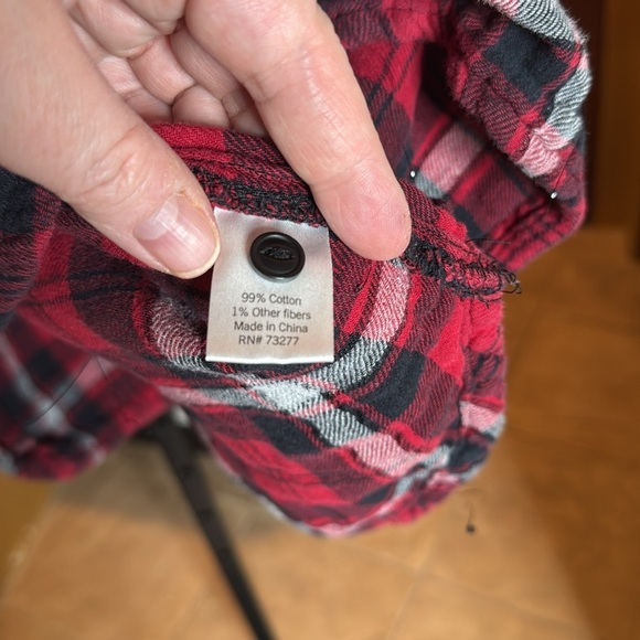 Sonoma Red Black Flannel Pullover Top Size XL - Picture 6 of 7
